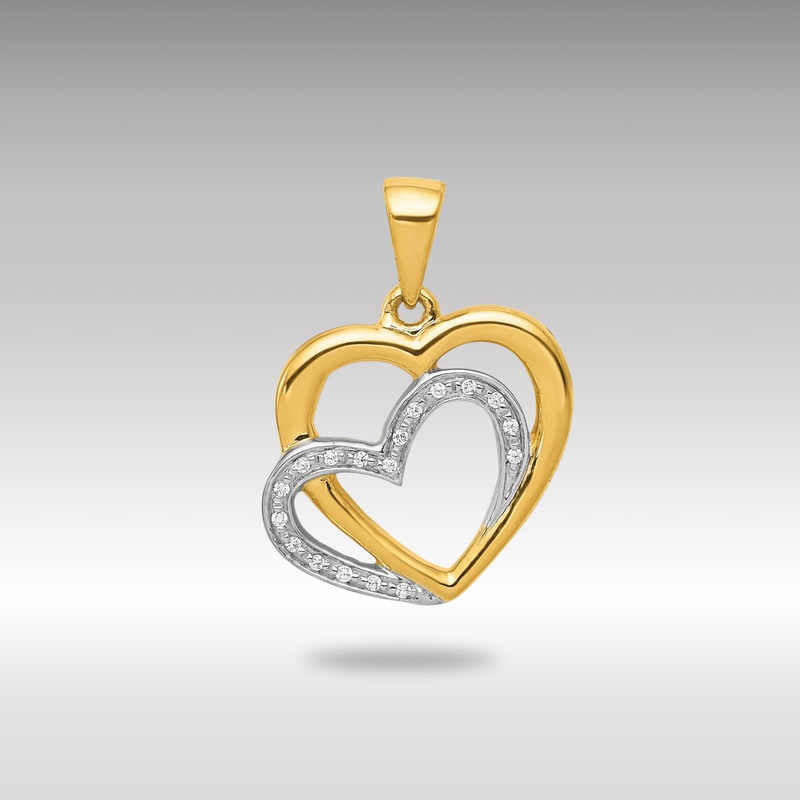Gold 0.054 ct. Diamond Entwined Hearts Pendant – Model PM4902-005-YA
