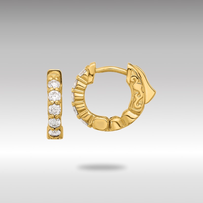 Gold 0.46ct 10-2.25mm Round Hoop with Safety Clasp Diamond Earrings – Model XE3258AA