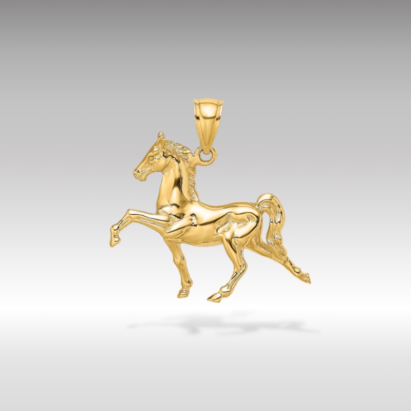 Gold 3D Tennessee Walking Horse Pendant