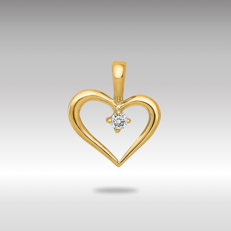 Gold AA .02ct. Diamond Heart Pendant – Model PM4817-002-YA