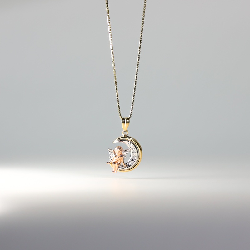 Gold Angel Sitting On The Moon Pendant Model-1558