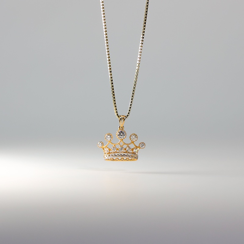 Gold Crown With Cubic Zirconia Pendant – Model 2149