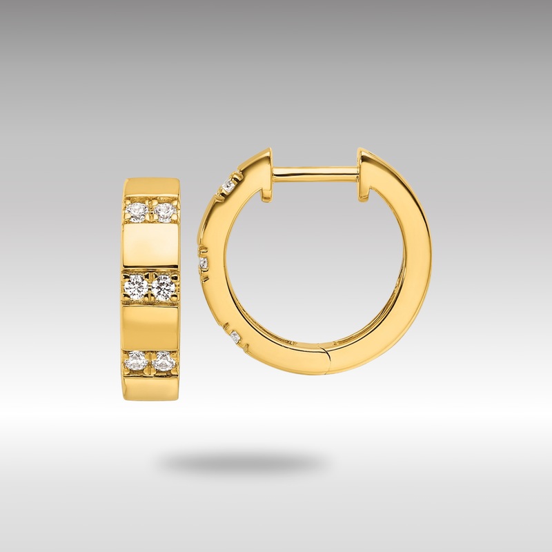 Gold Lab Grown Diamond VS/SI FGH Hinged Hoop Earrings – Model EM10221-030-YLG