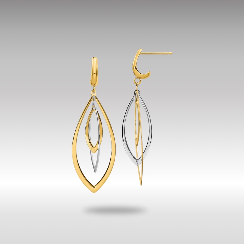 Gold Leslie’s 14K Two-tone Polished Post Dangle Earrings – Model LE1821