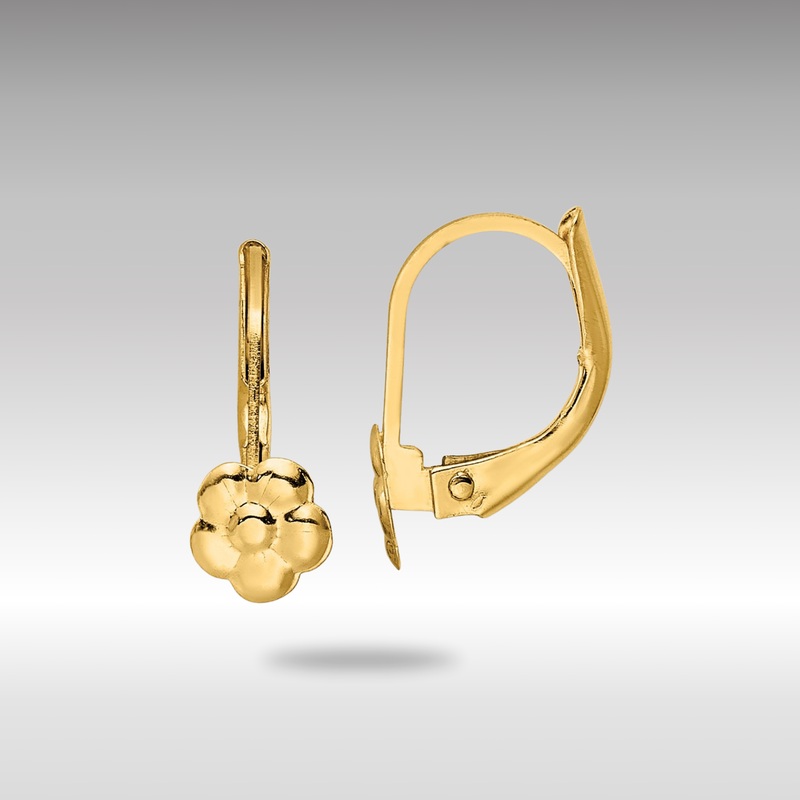 Gold Madi K Polished Flower Leverback Earrings – Model SE3013