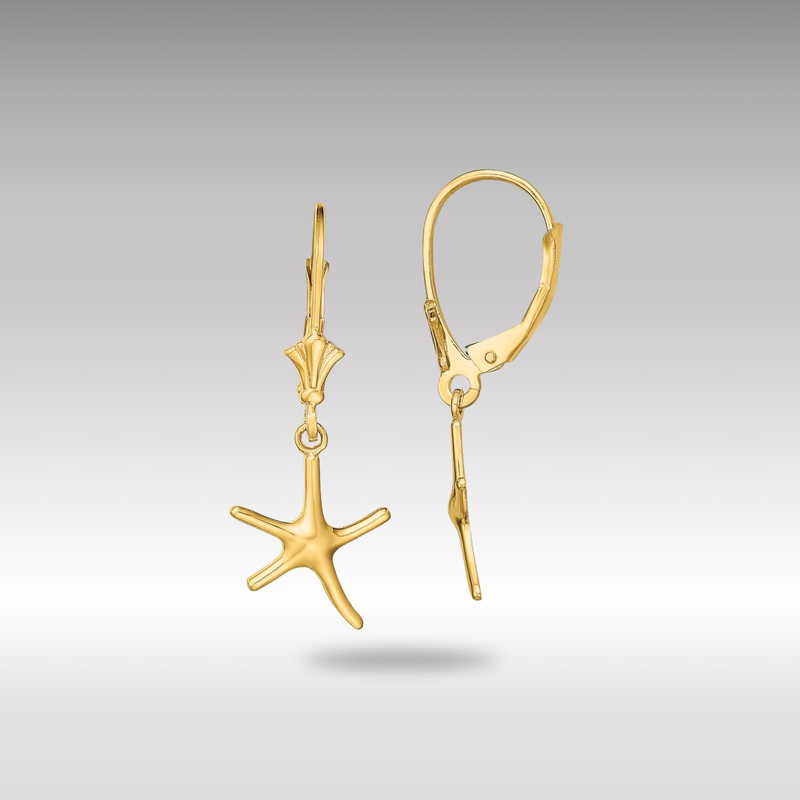 Gold Mini Dancing Starfish Leverback Earrings – Model TF1769