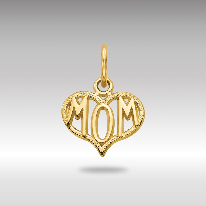 Gold MOM Heart Charm – Model C368