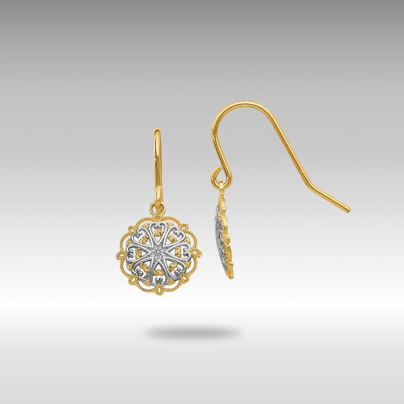 Gold Polished and Textured Dangle Earrings – Model TM739