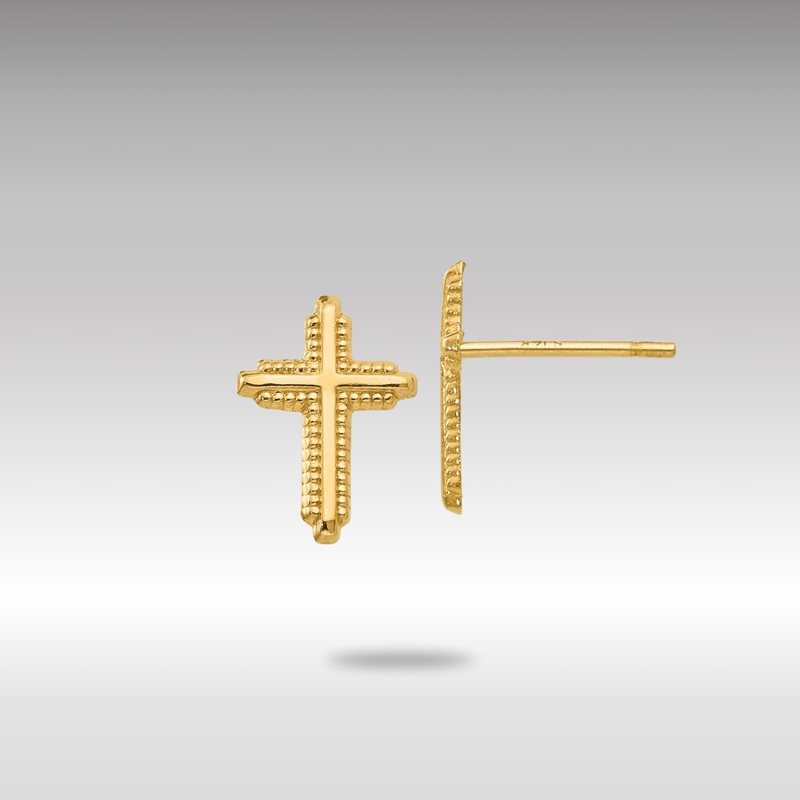 Gold Polished Cross Post Earrings – Model YE1675