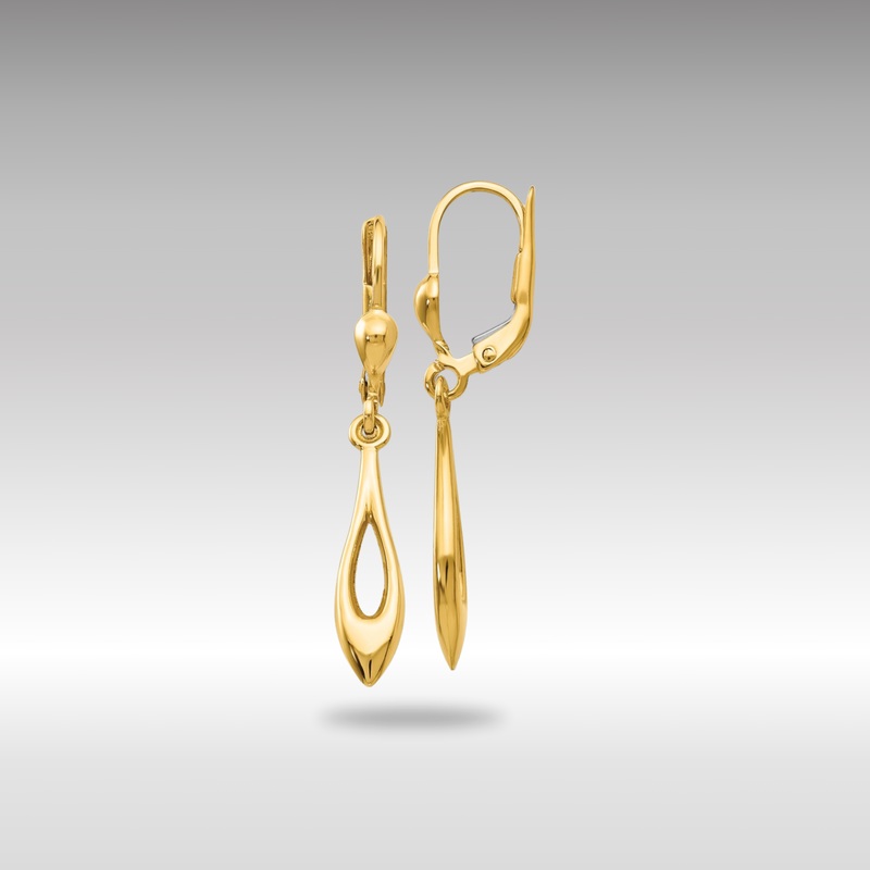 Gold Polished Dangle Leverback Earrings – Model TH926