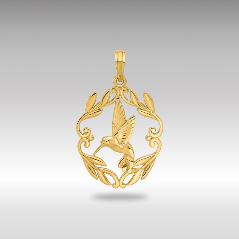 Gold Polished Fancy Hummingbird Charm – Model D5486