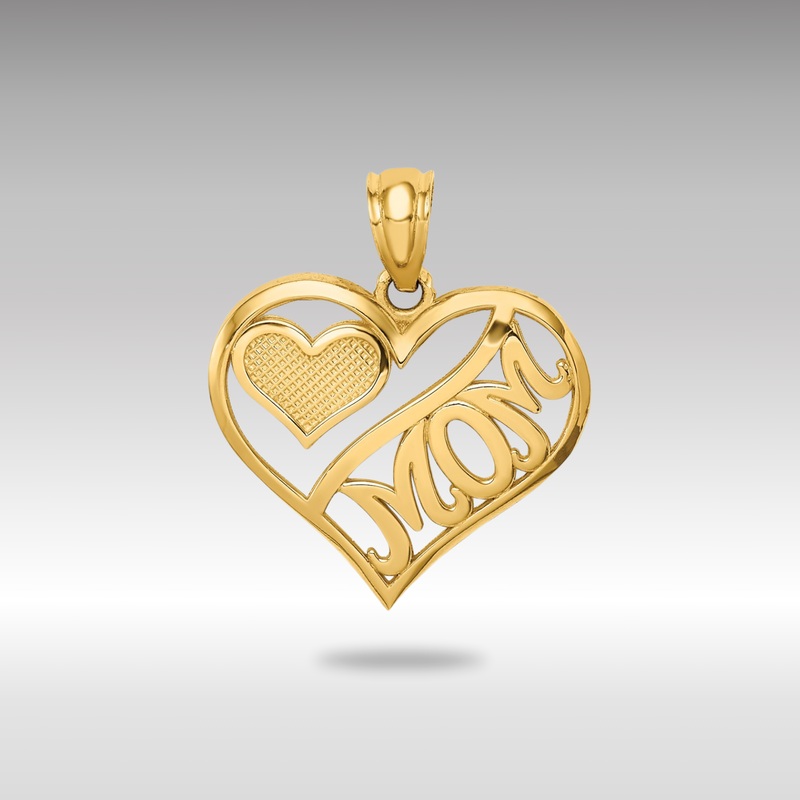 Gold Polished MOM and Heart In Heart Pendant – Model K5891