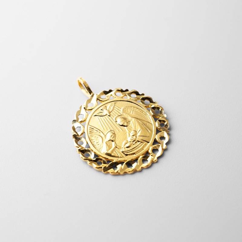 Gold Religious Baptism Pendant – Model 1445
