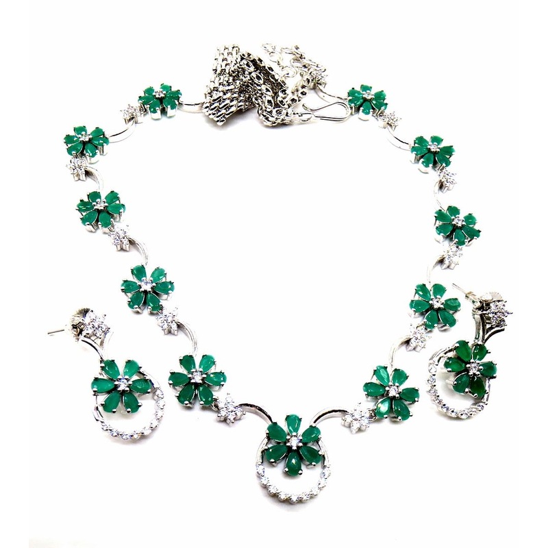 Jewelshingar Jewellery Green Colour Necklace For Women ( 54364NAD )