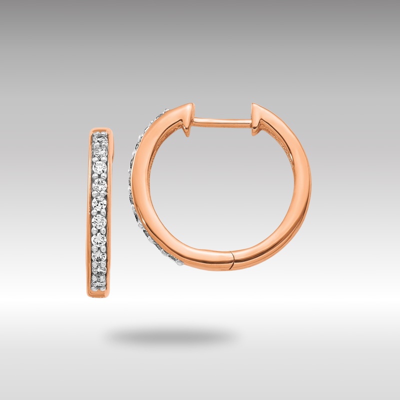 Rose Gold Diamond Hinged Hoop Earrings – Model EM4264-025-RA