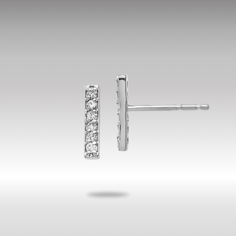 White Gold Diamond Bar Earrings – Model XE3075WAA