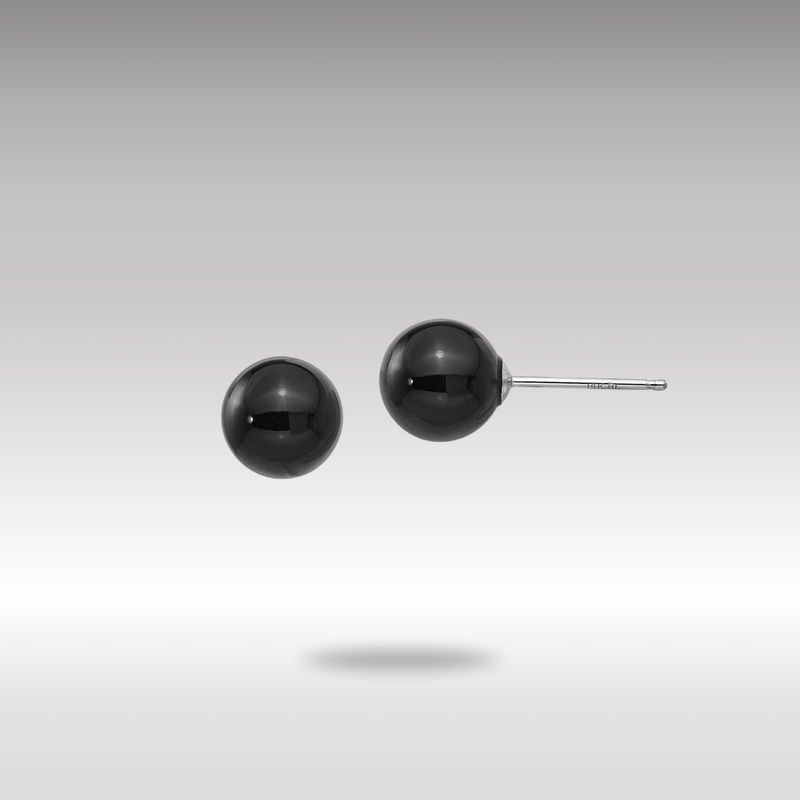 White Gold Madi K Onyx Bead Earrings – Model SE370