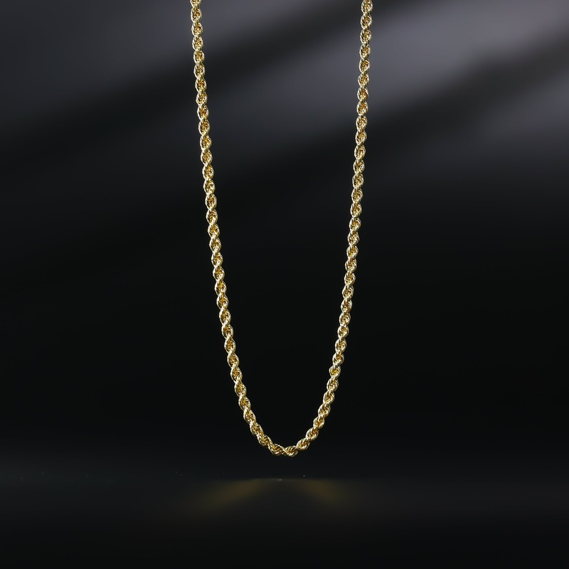 2.5mm Gold Hollow Rope Chain – Model 0436