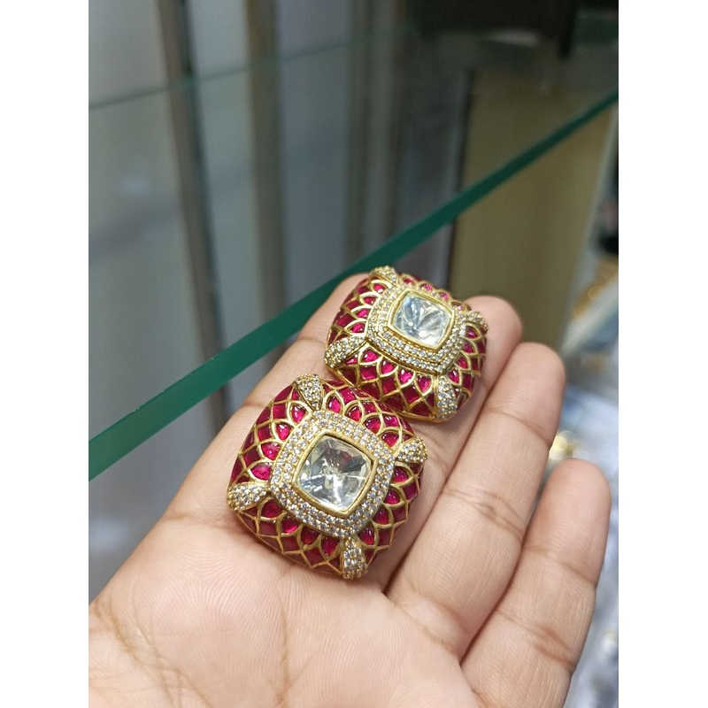 Fine Polki Kundan Earrings By  PKE80001