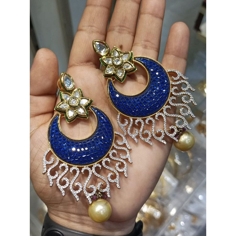 Fine Polki Kundan Earrings By  PKE80043