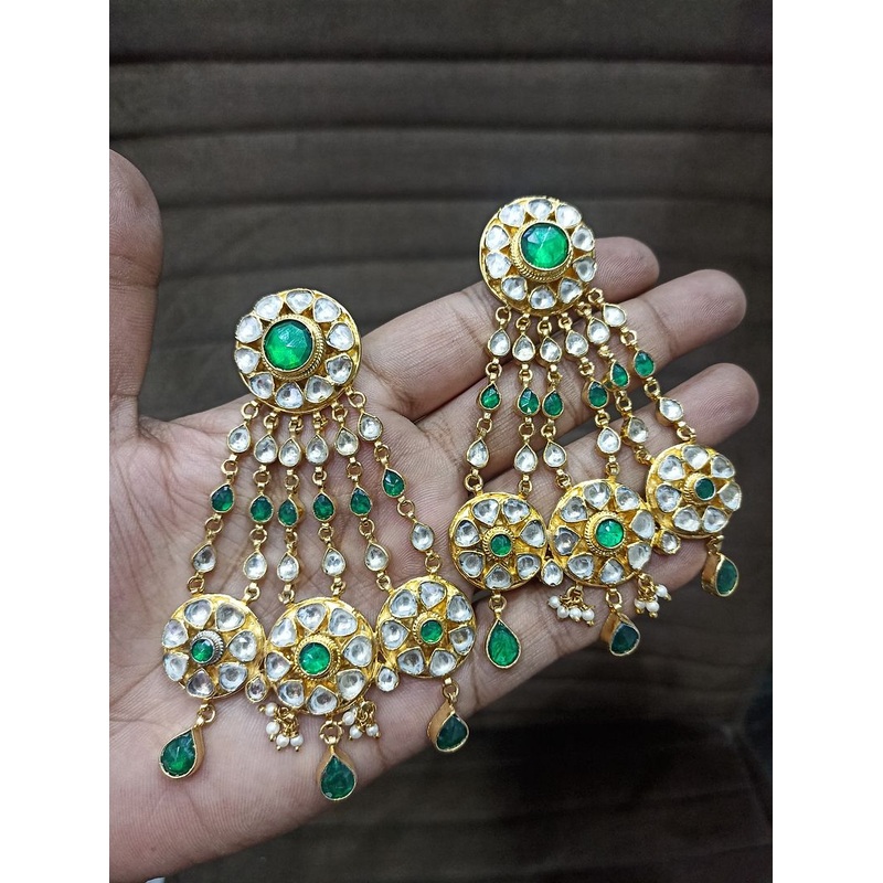 Fine Polki Kundan Earrings By  PKE80077