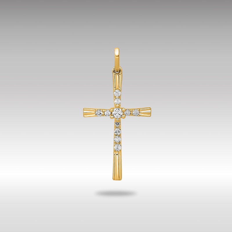 Gold 1/10ct. Diamond Medium Cross Pendant – Model PM5010-010-YA