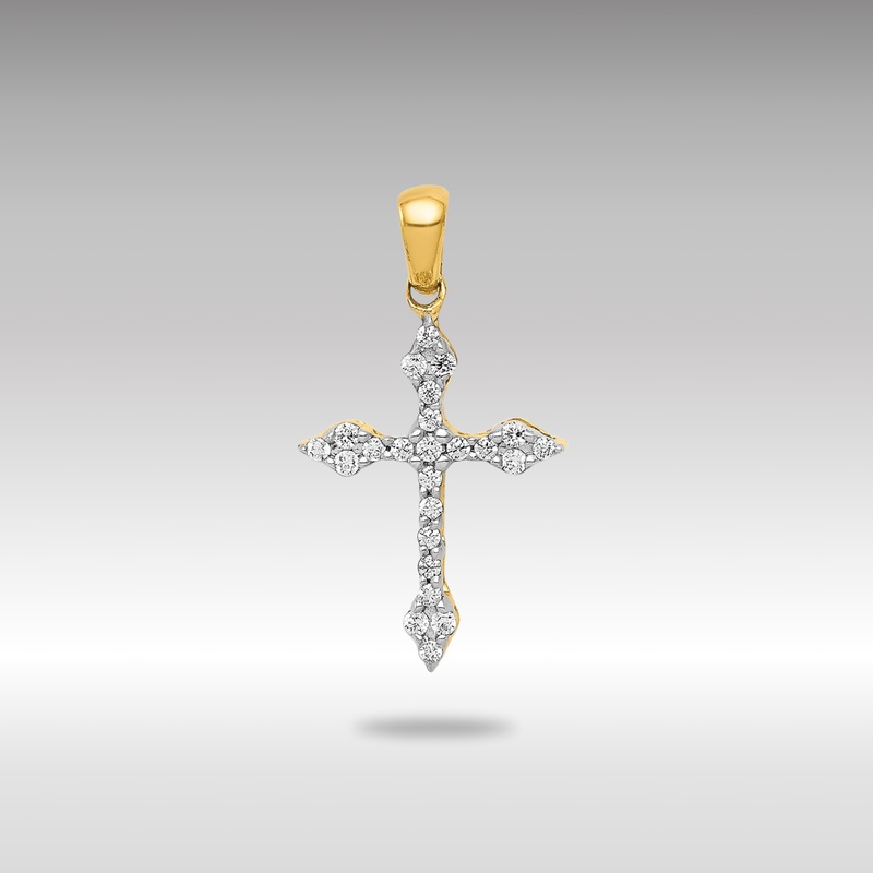 Gold 1/15ct. Diamond Small Cross Pendant – Model PM5076-008-YA