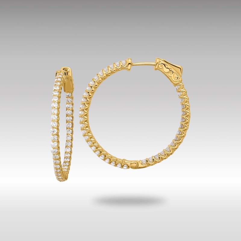 Gold 1.56ct 78-1.7mm In/Out Hoop with Safety Clasp Diamond Earrings – Model XE3241AA