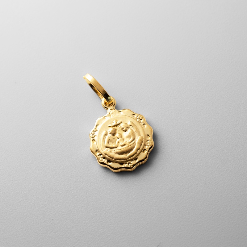 Gold Baptism Medal Religious Pendant – Model 240