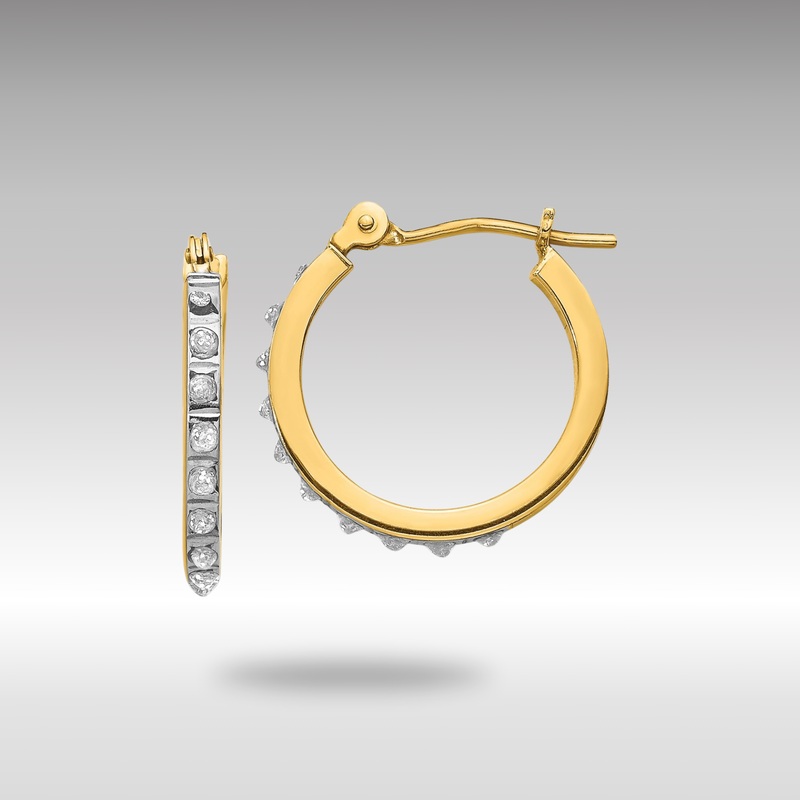Gold Diamond Fascination Small Hinged Hoop Earrings – Model DF172