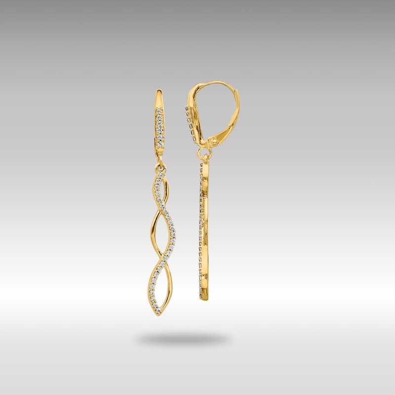 Gold Diamond Leverback Earrings – Model EM4181-033-YA