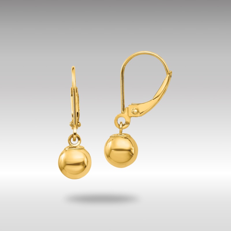 Gold Madi K Dangle 6mm Bead Leverback Earrings Model-SE952