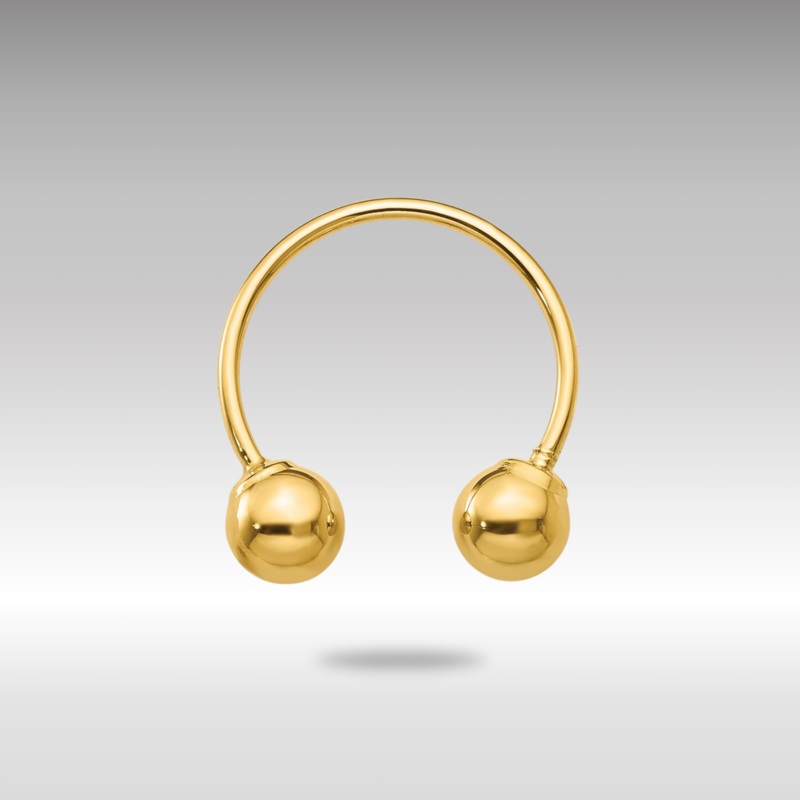 Gold Madi K Single Beaded Half Hoop Screwback Earring Model-SE1376