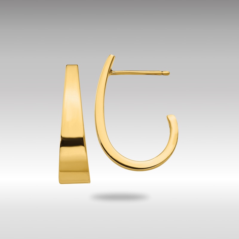 Gold Medium Polished J Hoop Earrings – Model XY611