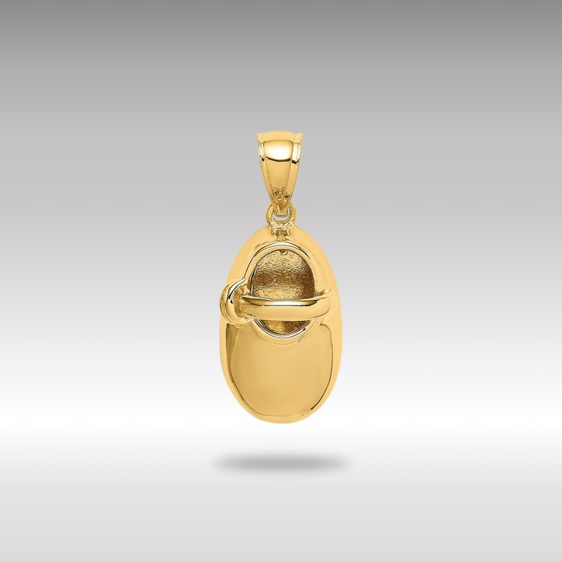 Gold Polished 3D Baby Shoe Pendant – Model C4538