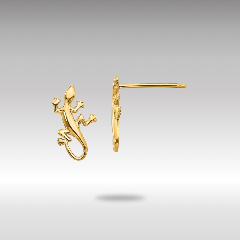 Gold Polished Gecko Post Earrings – Model TM738
