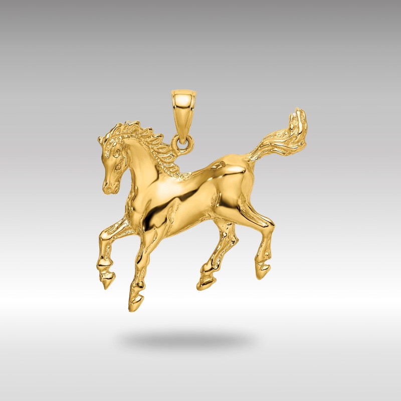 Gold Polished Large Horse Pendant – Model K6544