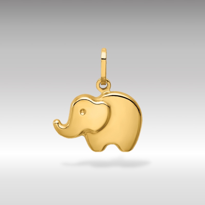 Gold Polished Tiny Elephant Pendant