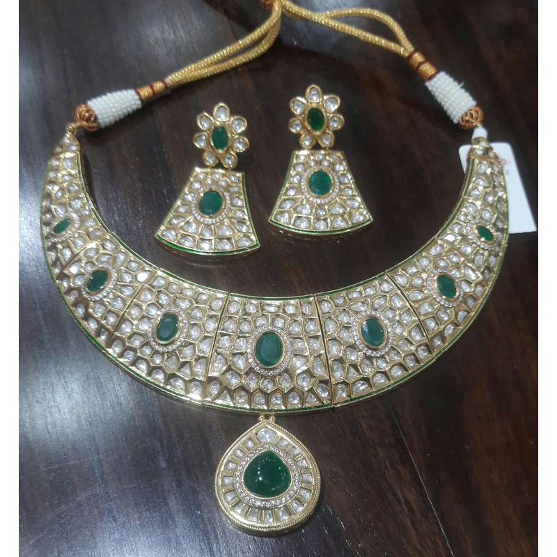 Jewelshingar Fine polki Kundan Jewellery Necklace Set for Women