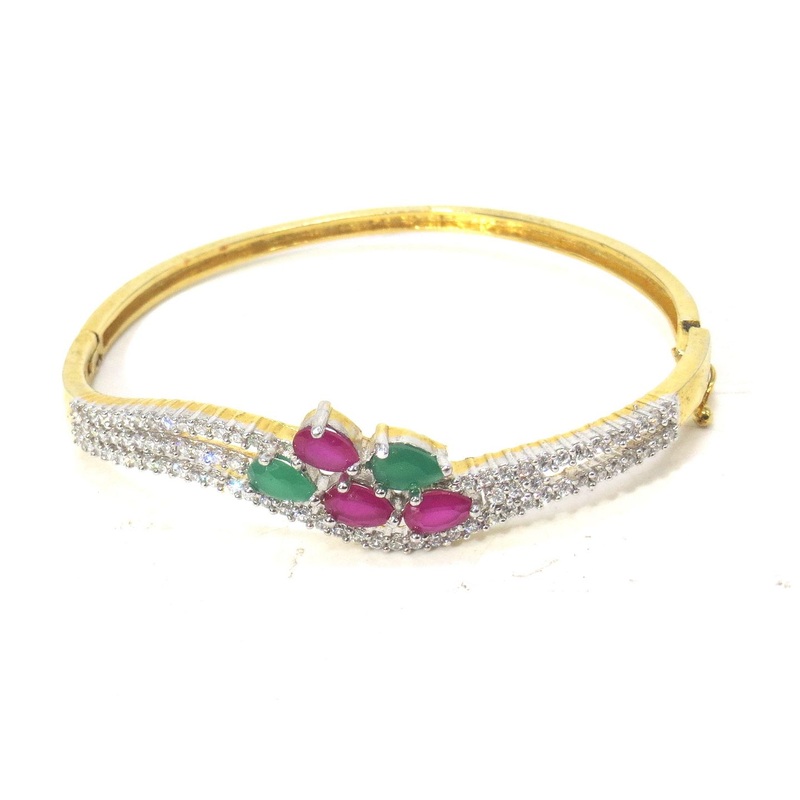 Jewelshingar Jewellery Gold Plated Diamond Bracelet For Women ( 61582BCD )