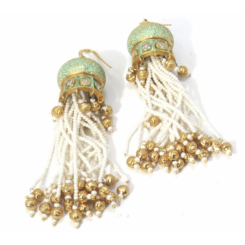 Jewelshingar Jewellery Gold Plated Diamond Jhumki For Women ( 61144ACE )