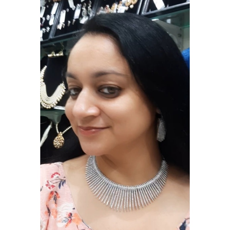 Jewelshingar necklace set in diamond look (90525NAD)