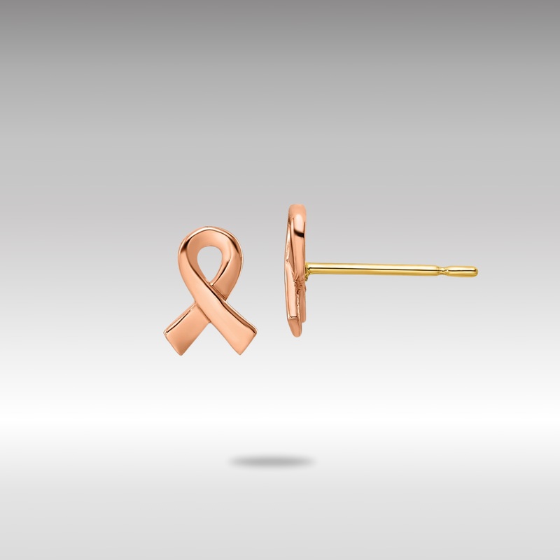 Rose Gold Awareness Ribbon Post Earrings – Model YE2020