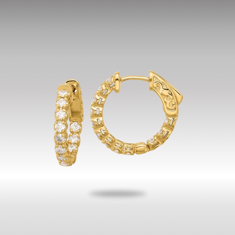Gold 0.84ct 24-2.0mm In/Out Hoop with Safety Clasp Diamond Earrings – Model XE3262AA