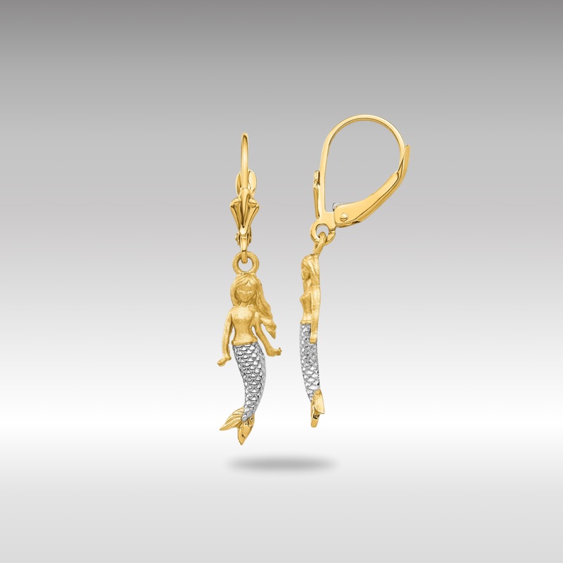 Gold Brushed and Polished Mermaid Earrings – Model TF1598