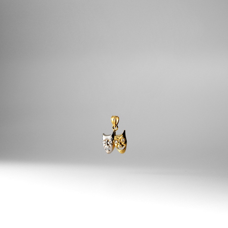 Gold Comedy & Tragedy Mask Pendant – Model 441