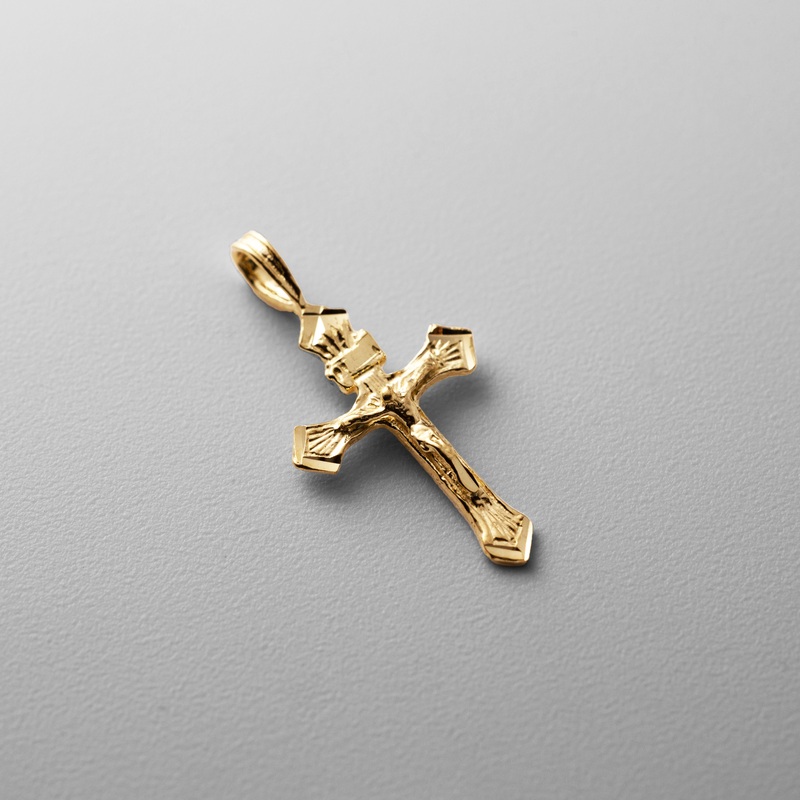Gold Crucifix Cross Religious Pendant – Model 1008