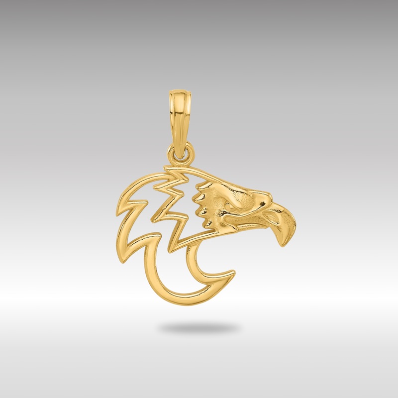 Gold Cut-Out Eagle Head Pendant – Model D5436