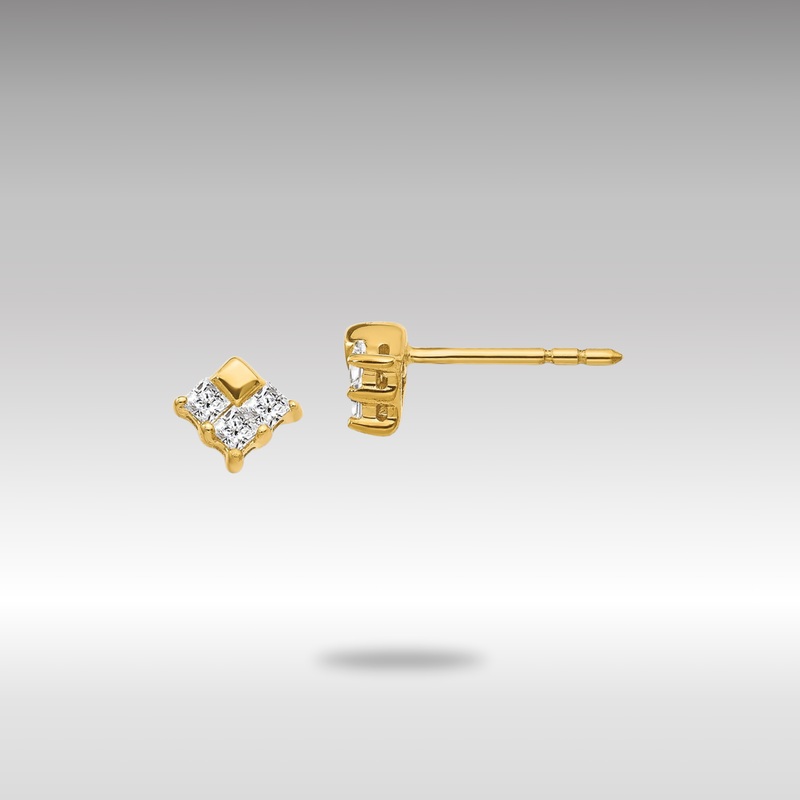 Gold Diamond Earrings – Model EM4172-025-YA