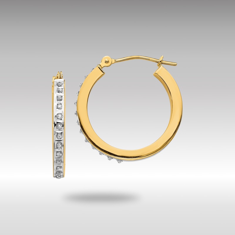 Gold Diamond Fascination Round Hinged Hoop Earrings – Model DF230